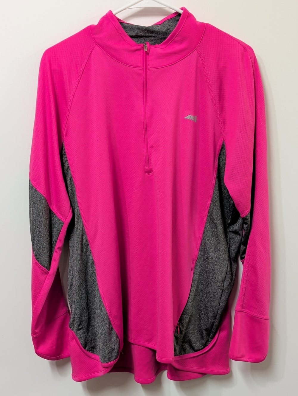 Avia Pink and Grey Athletic Quarter-Zip Pullover Size XXL
